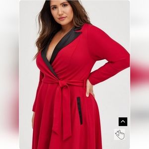 TORRID Red Mini Tuxedo Dress